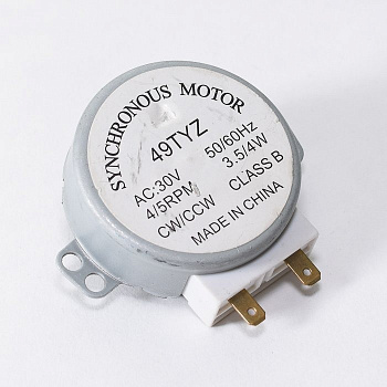 49TYZ Электродвигатель (мотор) вращения тарелки СВЧ 3.5/4W 30V шток 11мм - 49TYZ, SVCH035