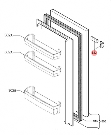 Крепеж фасада холодильника Electrolux Zanussi 2230349041 4055372405 ACF911ZN