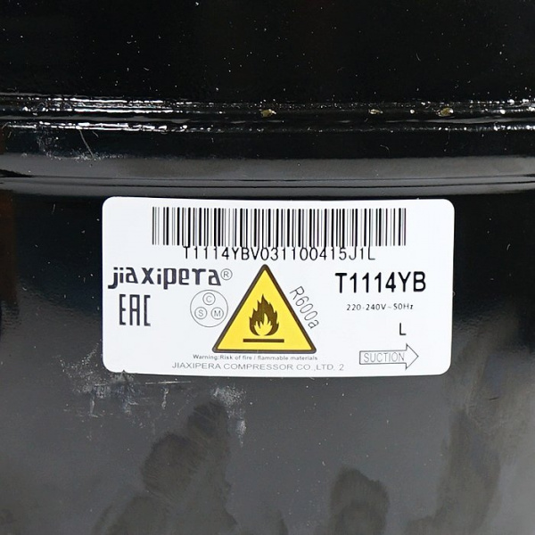 Компрессор T1114YB Jiaxipera низко t  R-600 -23,3С 168Вт в упак.
