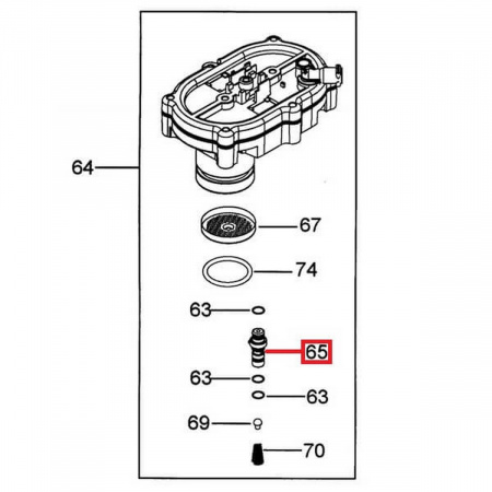 Клапан поршня термоблока DeLonghi 5332213000, CFM907DL