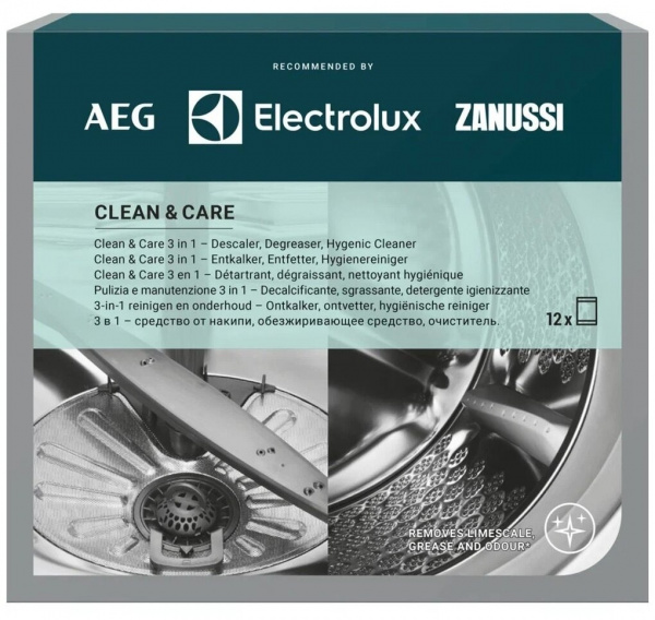 Очиститель накипи и жира Electrolux - 9029799195, 9029804417, 9029865475  Италия 12 пакетов по 50гр